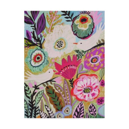Trademark Fine Art Karen Fields 'Garden Birds I' Canvas Art, 18x24 WAG09131-C1824GG